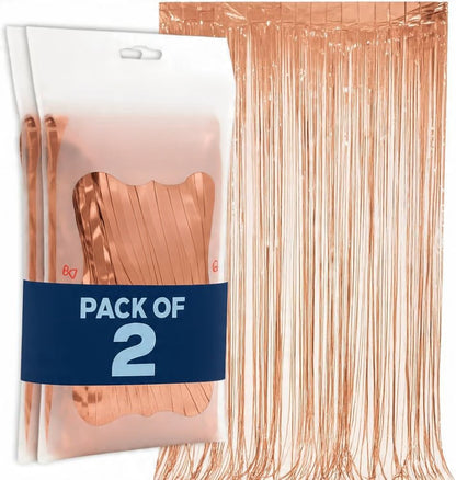 Foil Fringe Curtain Backdrop for Party Decoration - 2 Pc