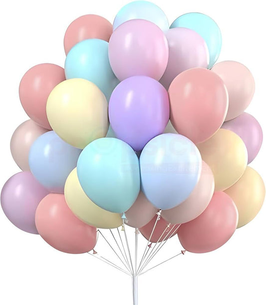 Pastel Latex Balloons 10 Inches (Pack of 100) Multi and single color