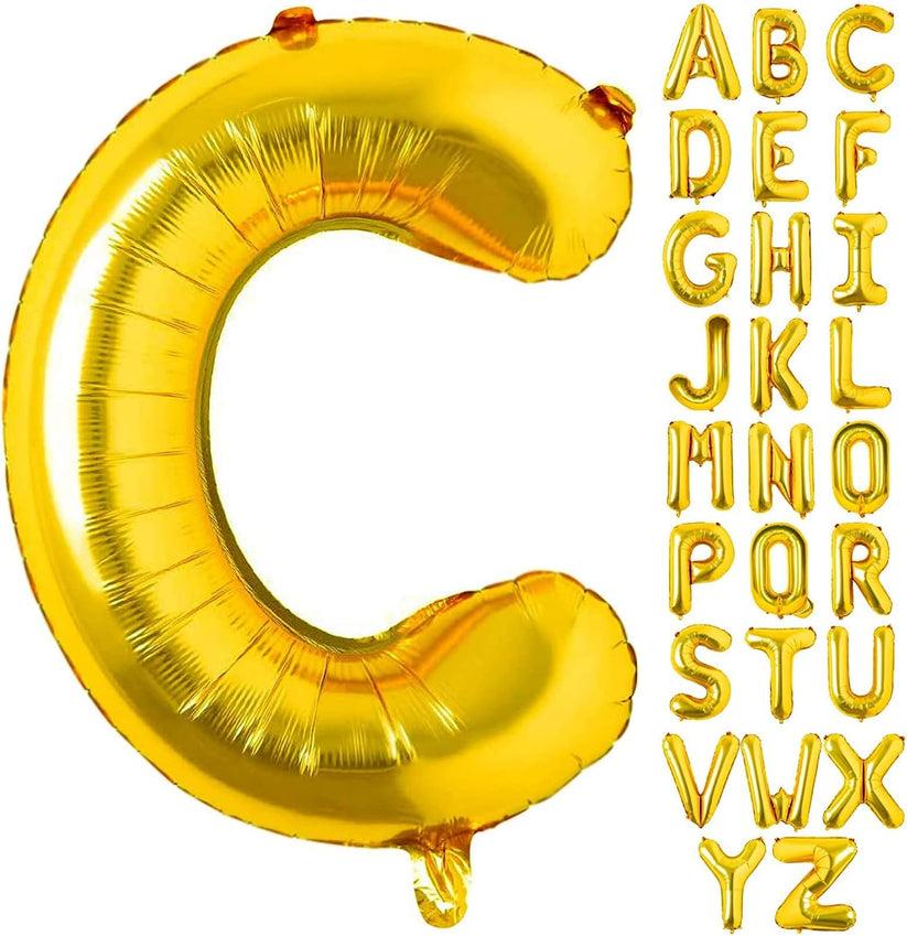 Customized alphabet foil balloons in Golden color