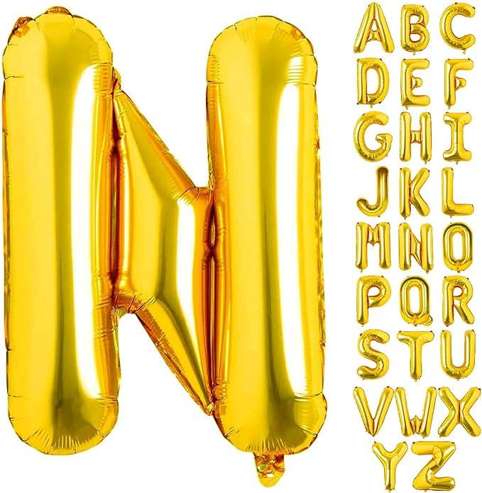 Customized alphabet foil balloons in Golden color