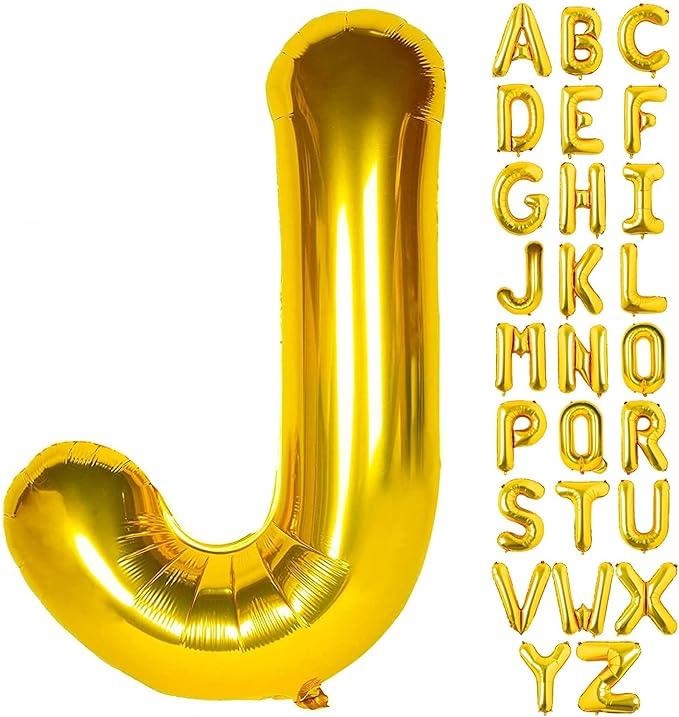Customized alphabet foil balloons in Golden color