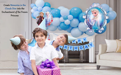 Party Town Frozen Princess 48-Piece Balloon Kit with Foil & Blue Latex