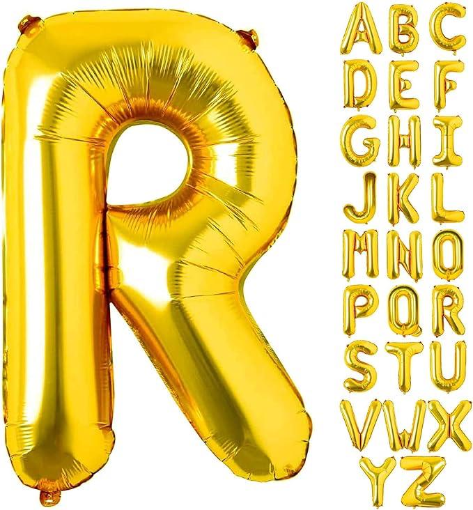 Customized alphabet foil balloons in Golden color