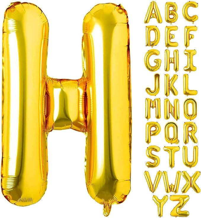Customized alphabet foil balloons in Golden color