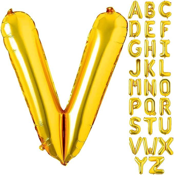 Customized alphabet foil balloons in Golden color
