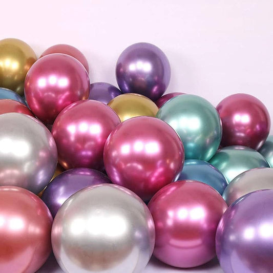 Multicolor Chrome metallic Balloons For Decoration - Pack Of 10 Pcs Balloons For Decoration