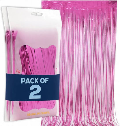 Foil Fringe Curtain Backdrop for Party Decoration - 2 Pc