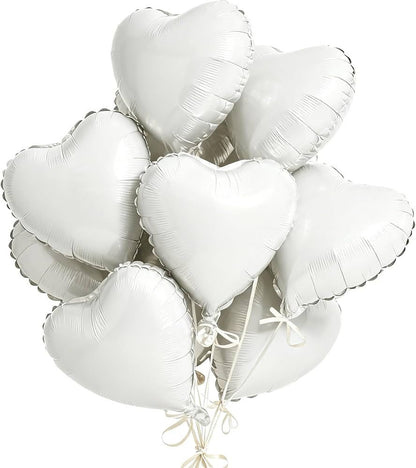 Heart Balloons, 12 Pcs Heart Shaped Foil Balloons for Valentines Day
