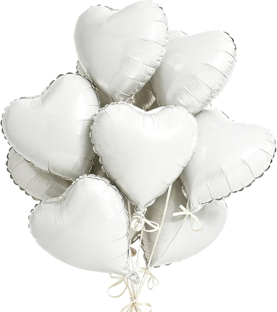 Heart Balloons, 12 Pcs Heart Shaped Foil Balloons