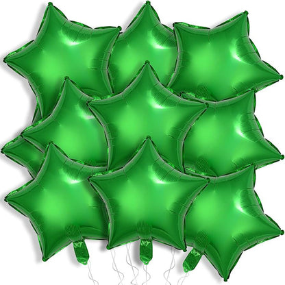 10 Pcs Black Star Shaped Mylar Helium Foil Metallic Balloon for Birthday Party Decorations