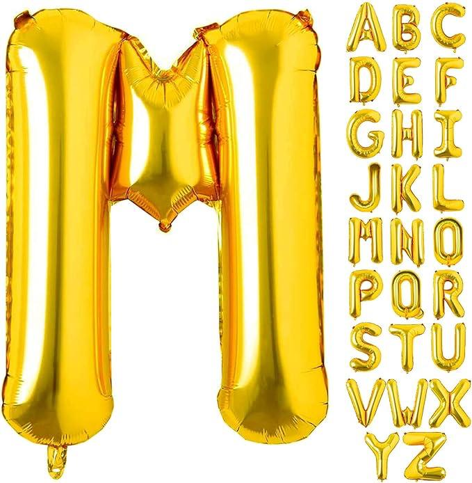 Customized alphabet foil balloons in Golden color