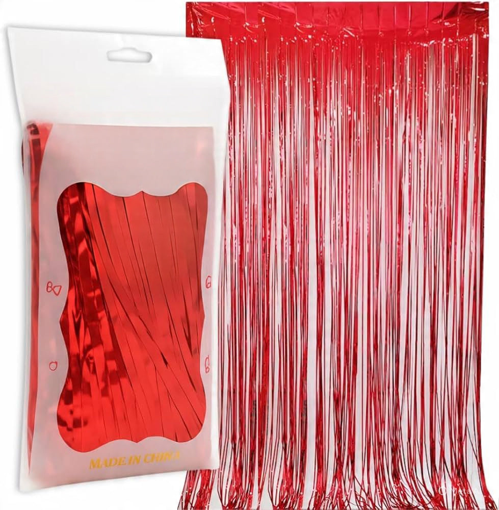 Foil Fringe Curtain Backdrop for Party Decoration - 1 Pc