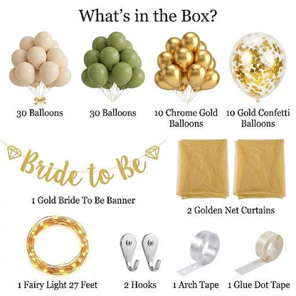 Luxury Sage Green With Gold Bride To Be Garland Decoration Kit