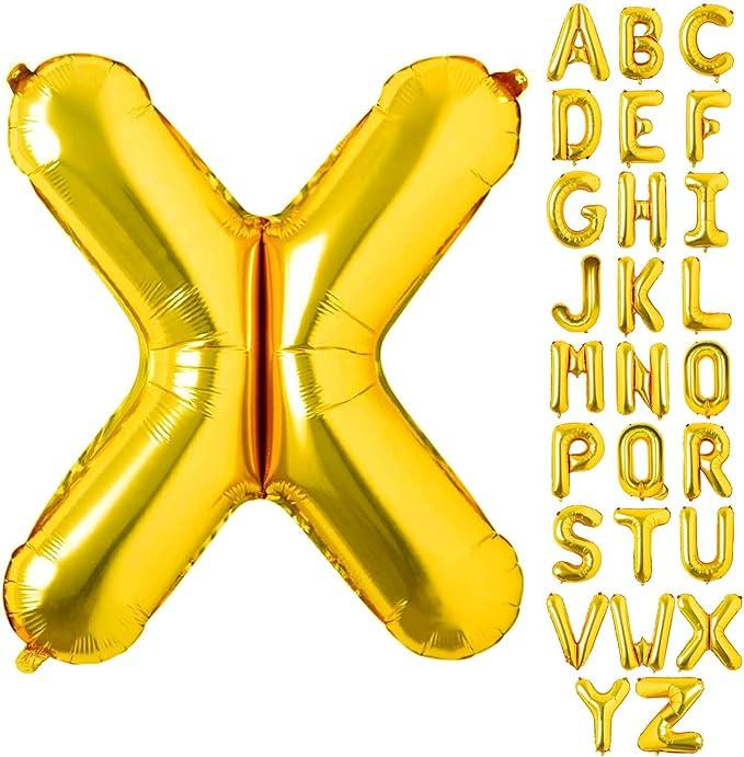 Customized alphabet foil balloons in Golden color