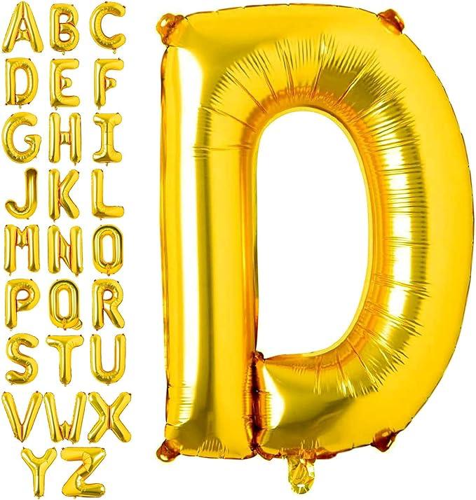 Customized alphabet foil balloons in Golden color