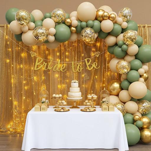Luxury Sage Green With Gold Bride To Be Garland Decoration Kit