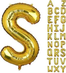 Customized alphabet foil balloons in Golden color