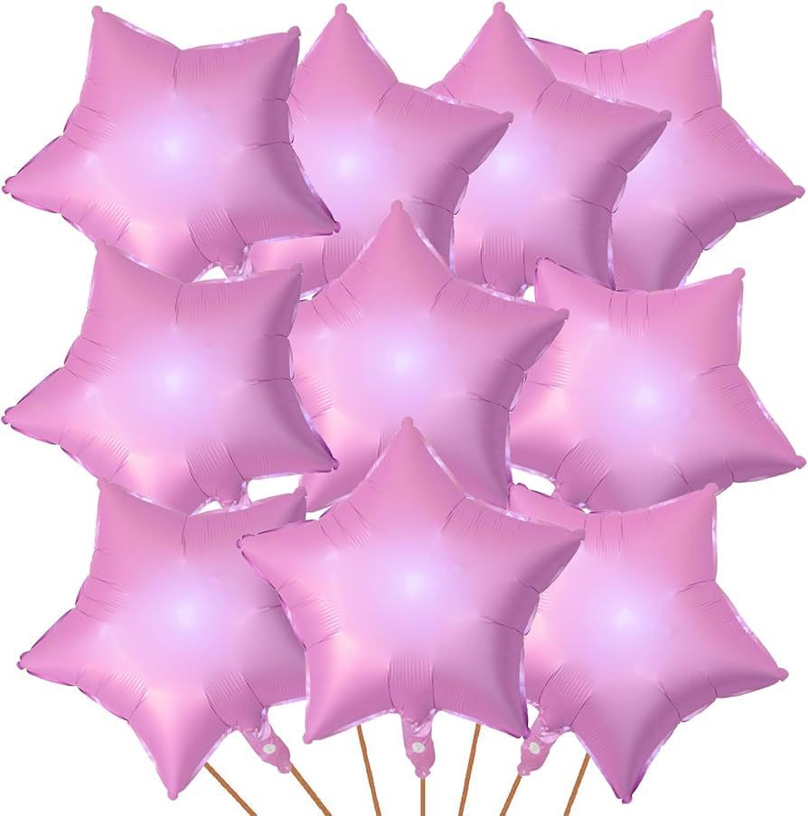 10 Pcs  Star Shaped Mylar Helium Foil Metallic Balloon
