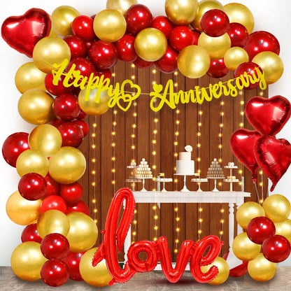 Happy Anniversary Decoration Items Kit - 62Pcs