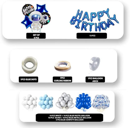 Space Boy Foil Balloon pack of 66 pcs (All in single pakage)