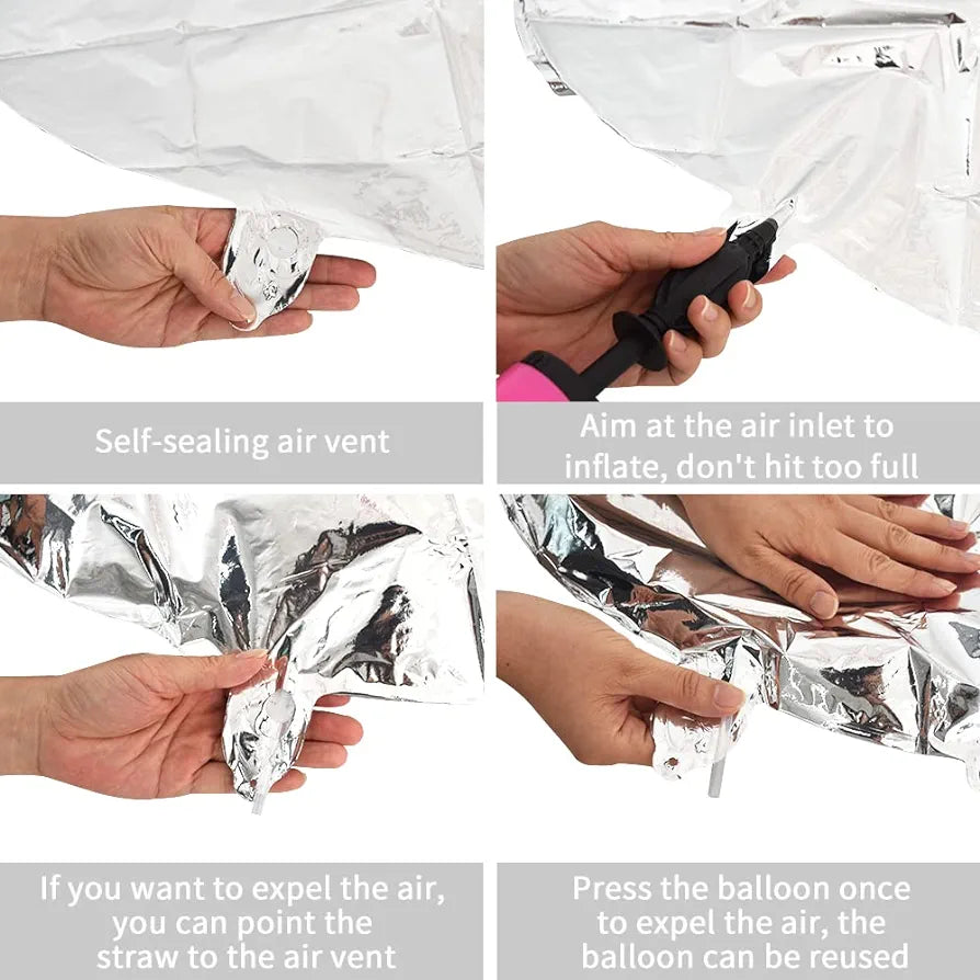 Customized alphabet foil balloons in silver colour