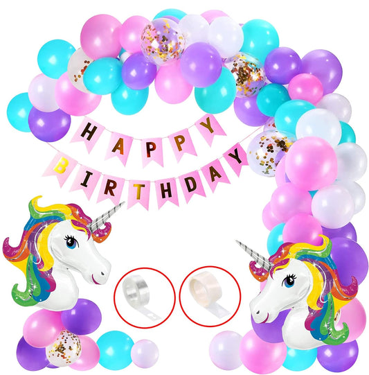 Unicorn Theme Birthday Decoration Kit – 50 pcs combo