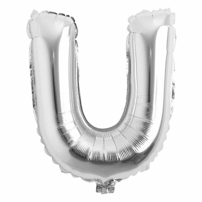 Customized alphabet foil balloons in silver colour