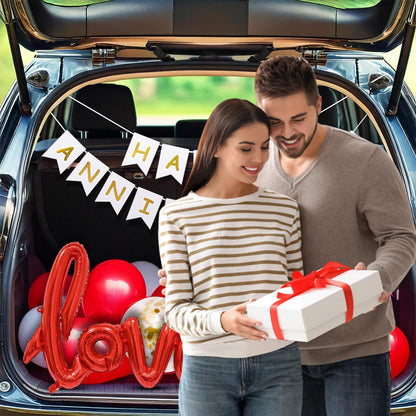 Happy anniversary Car Boot Decoration Combo, Love Foil Balloon For Decoration 25 PCs