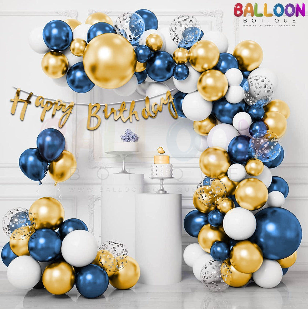 Birthday Decoration kit 69 pieces chrome metallic balloons Theme pack
