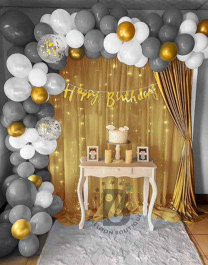Princess Birthday decoration 76 Pcs pack backdrop curtains lights balloons etc