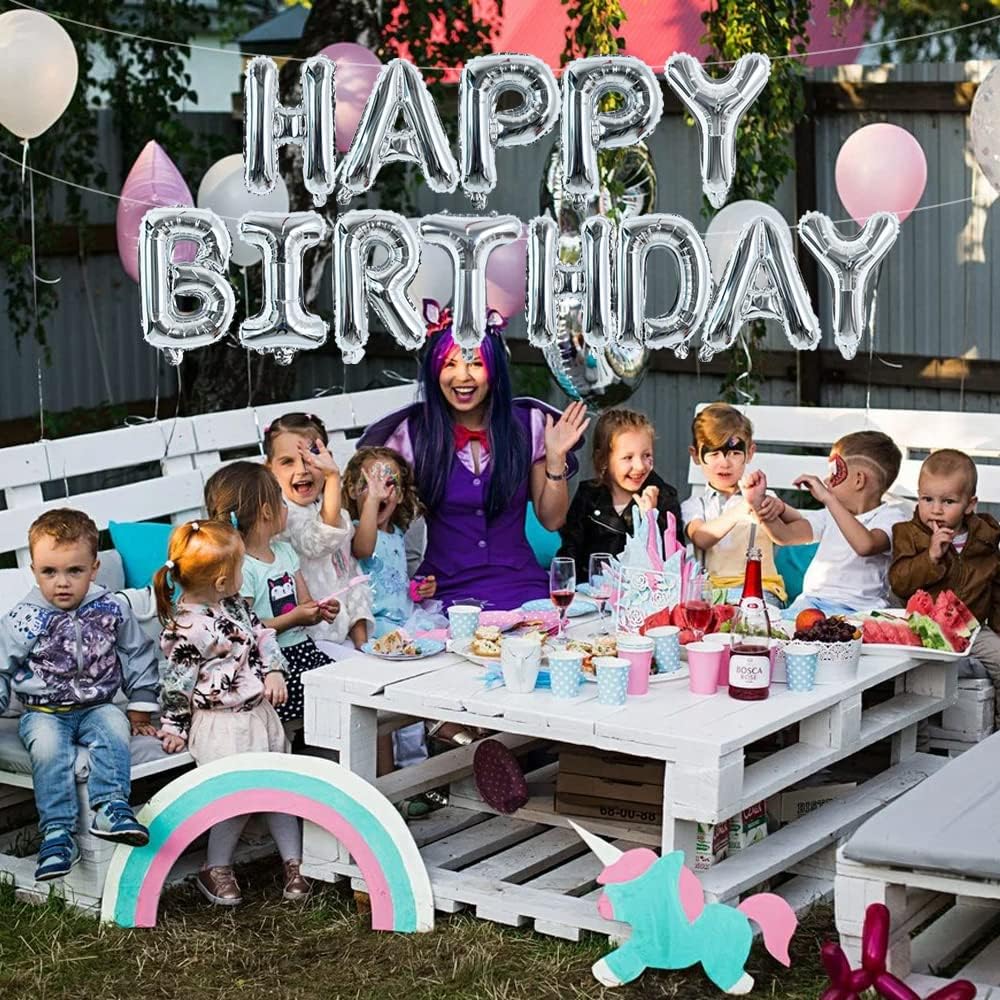 Customized alphabet foil balloons in silver colour