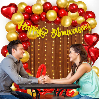 Happy Anniversary Decoration Items Kit - 62Pcs