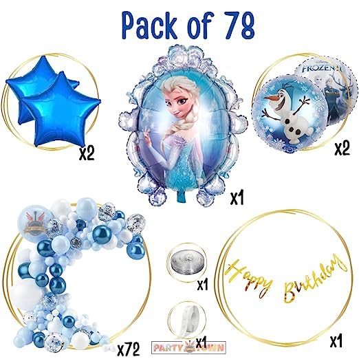 Frozen Princess theme balloon decoration combo (78 pcs)